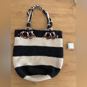 Elegant Cream and Black Tote Bag for Everyday Use